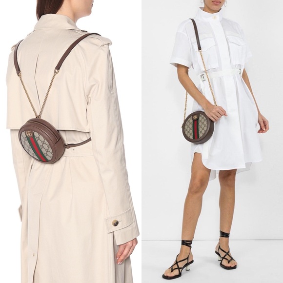 100% Authentic Gucci Ophidia mini GG round bag - Picture 7 of 15